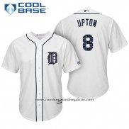 Camiseta Beisbol Hombre Detroit Tigers 2017 Estrellas y Rayas Justin Upton Blanco Cool Base