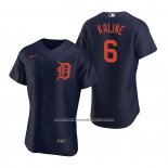 Camiseta Beisbol Hombre Detroit Tigers Al Kaline Autentico Alterno 2020 Azul