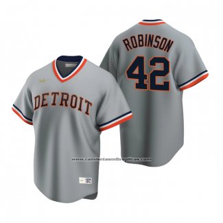 Camiseta Beisbol Hombre Detroit Tigers Jackie Robinson Cooperstown Collection Road Gris