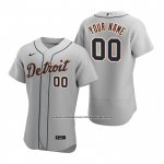 Camiseta Beisbol Hombre Detroit Tigers Personalizada Autentico 2020 Road Gris