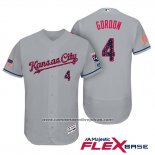 Camiseta Beisbol Hombre Kansas City Royals 2017 Estrellas y Rayas Alex Gordon Gris Flex Base