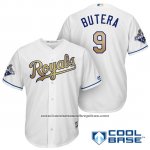 Camiseta Beisbol Hombre Kansas City Royals Campeones 9 Drew Butera Cool Base Oro