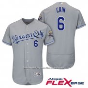 Camiseta Beisbol Hombre Kansas City Royals Lorenzo Cain Gris Flex Base