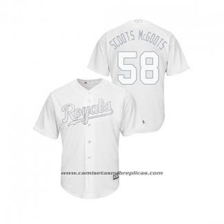 Camiseta Beisbol Hombre Kansas City Royals Scott Barlow 2019 Players Weekend Scoots Mcgoots Replica Blanco