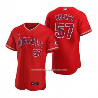 Camiseta Beisbol Hombre Los Angeles Angels Hansel Robles Autentico Alterno 2020 Rojo