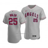 Camiseta Beisbol Hombre Los Angeles Angels Jared Walsh Autentico Road Gris