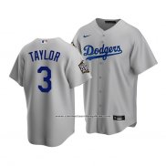 Camiseta Beisbol Hombre Los Angeles Dodgers Chris Taylor 2020 Replica Alterno Gris