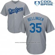 Camiseta Beisbol Hombre Los Angeles Dodgers Cody Bellinger Gris Cool Base