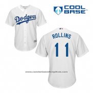 Camiseta Beisbol Hombre Los Angeles Dodgers Jimmy Rollins 11 Blanco Primera Cool Base