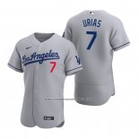 Camiseta Beisbol Hombre Los Angeles Dodgers Julio Urias Autentico 2020 Road Gris