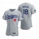 Camiseta Beisbol Hombre Los Angeles Dodgers Kenta Maeda Autentico 2020 Alterno Gris