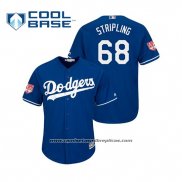 Camiseta Beisbol Hombre Los Angeles Dodgers Ross Stripling Cool Base Entrenamiento de Primavera 2019 Azul