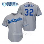 Camiseta Beisbol Hombre Los Angeles Dodgers Sandy Koufax 32 Gris Cool Base