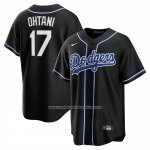 Camiseta Beisbol Hombre Los Angeles Dodgers Shohei Ohtani Lights Out Replica Negro