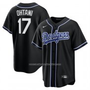 Camiseta Beisbol Hombre Los Angeles Dodgers Shohei Ohtani Lights Out Replica Negro
