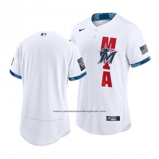 Camiseta Beisbol Hombre Miami Marlins 2021 All Star Autentico Blanco