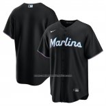 Camiseta Beisbol Hombre Miami Marlins Alterno Replica Negro1