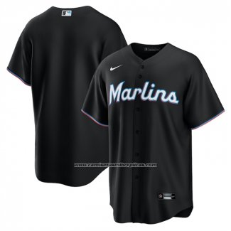 Camiseta Beisbol Hombre Miami Marlins Alterno Replica Negro1