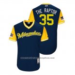 Camiseta Beisbol Hombre Milwaukee Brewers Brent Suter 2018 LLWS Players Weekend The Raptor Azul