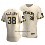 Camiseta Beisbol Hombre Milwaukee Brewers Devin Williams Autentico Alterno Crema