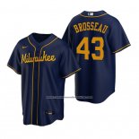 Camiseta Beisbol Hombre Milwaukee Brewers Mike Brosseau Replica Alterno Azul