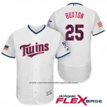 Camiseta Beisbol Hombre Minnesota Twins 2017 Estrellas y Rayas Byron Buxton Blanco Flex Base