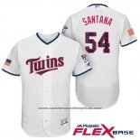 Camiseta Beisbol Hombre Minnesota Twins 2017 Estrellas y Rayas Ervin Santana Blanco Flex Base