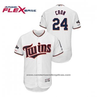 Camiseta Beisbol Hombre Minnesota Twins C.j. Cron 2019 Postemporada Flex Base Blanco