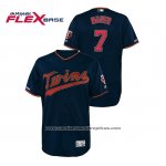 Camiseta Beisbol Hombre Minnesota Twins Joe Mauer 150th Aniversario Patch Autentico Flex Base Azul