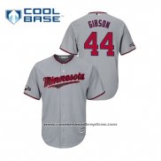 Camiseta Beisbol Hombre Minnesota Twins Kyle Gibson 2019 Postemporada Cool Base Gris