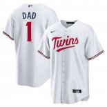 Camiseta Beisbol Hombre Minnesota Twins NO 1 Dad Primera Replica Blanco