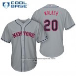 Camiseta Beisbol Hombre New York Mets 2017 Estrellas y Rayas Neil Walker Gris Cool Base