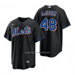 Camiseta Beisbol Hombre New York Mets Jacob Degrom 2022 Replica Alterno Negro