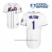 Camiseta Beisbol Hombre New York Mets Mookie Wilson 1 Blanco Alterno Cool Base
