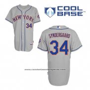 Camiseta Beisbol Hombre New York Mets Noah Syndergaard 34 Gris Cool Base