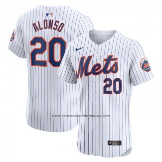 Camiseta Beisbol Hombre New York Mets Pete Alonso Primera Elite Blanco