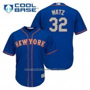 Camiseta Beisbol Hombre New York Mets Steven Matz 32 Azul Alterno Cool Base