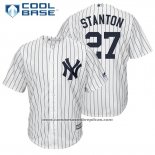 Camiseta Beisbol Hombre New York Yankees 27 Giancarlo Stanton Blancoreplica Jugador Cool Base