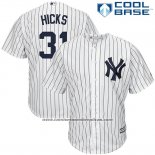 Camiseta Beisbol Hombre New York Yankees Aaron Hicks Blanco Cool Base