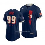 Camiseta Beisbol Hombre New York Yankees Aaron Judge 2021 All Star Autentico Azul