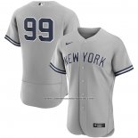 Camiseta Beisbol Hombre New York Yankees Aaron Judge Road Autentico Gris