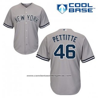 Camiseta Beisbol Hombre New York Yankees Andy Pettitte 46 Gris Cool Base