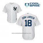 Camiseta Beisbol Hombre New York Yankees Don Larsen 18 Blanco Primera Cool Base