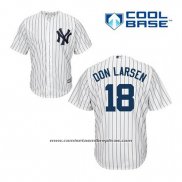 Camiseta Beisbol Hombre New York Yankees Don Larsen 18 Blanco Primera Cool Base