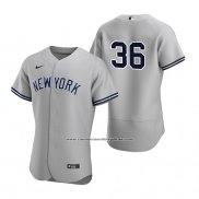 Camiseta Beisbol Hombre New York Yankees Jonathan Davis Autentico Road Gris