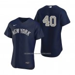 Camiseta Beisbol Hombre New York Yankees Luis Severino Autentico 2020 Alterno Azul