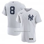 Camiseta Beisbol Hombre New York Yankees Yogi Berra Primera Autentico Retired Blanco