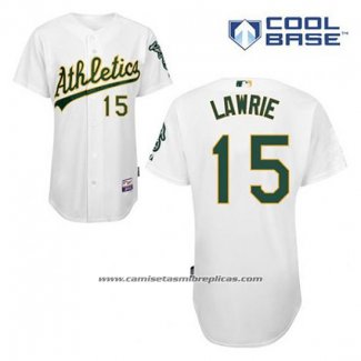 Camiseta Beisbol Hombre Oakland Athletics Brett Lawrie 15 Blanco Primera Cool Base