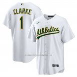 Camiseta Beisbol Hombre Oakland Athletics Denzel Clarke Primera Replica Blanco