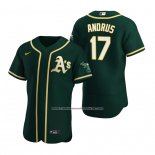Camiseta Beisbol Hombre Oakland Athletics Elvis Andrus Autentico Alterno Verde